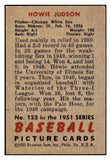 1951 Bowman Baseball #123 Howie Judson White Sox EX 515190