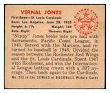 1950 Bowman Baseball #238 Nippy Jones Cardinals VG-EX No Copyright 515194