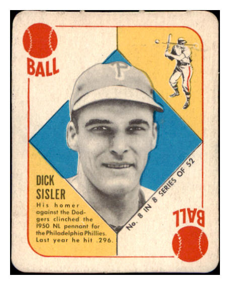 1951 Topps Blue Backs #008 Dick Sisler Phillies EX-MT 515198