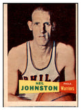 1957-58 Topps Basketball #003 Neil Johnston Warriors VG 515233