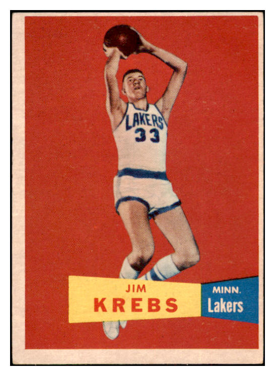 1957-58 Topps Basketball #025 Jim Krebs Lakers EX 515248