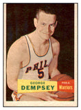 1957-58 Topps Basketball #060 George Dempsey Warriors VG 515274