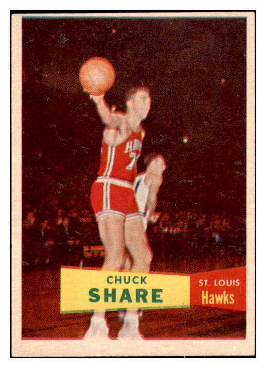 1957-58 Topps Basketball #061 Chuck Share Hawks EX-MT 515275