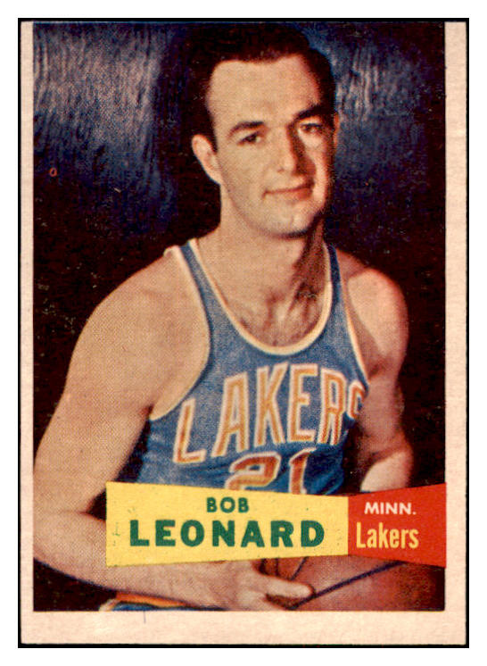 1957-58 Topps Basketball #074 Bob Leonard Lakers EX 515285