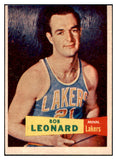 1957-58 Topps Basketball #074 Bob Leonard Lakers EX 515285