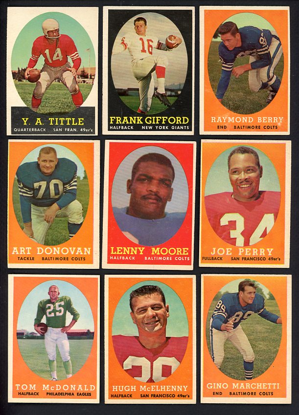 1958 Topps Set Lot 31 Diff EX-MT Gifford Tittle Berry Moore 515365