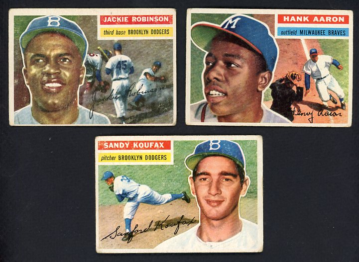 1956 Topps Set Lot 3 Diff Aaron Robinson Koufax Cheap 515396