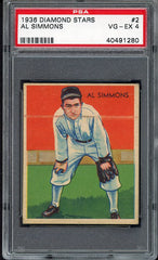 1934-36 Diamond Stars #002 Al Simmons Tigers PSA 4 VG-EX 515407