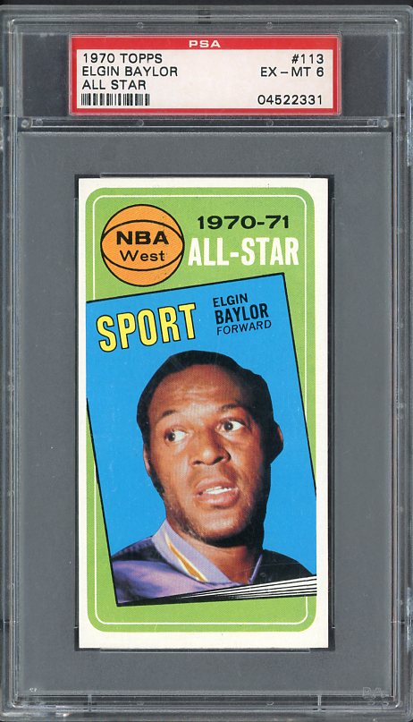 1970 Topps Basketball #113 Elgin Baylor A.S. Lakers PSA 6 EX-MT 515429