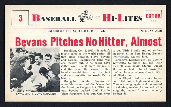 1960 Nu Card Hi Lites #003 Bill Bevans Yankees NR-MT 515435