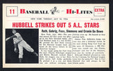 1960 Nu Card Hi Lites #011 Carl Hubbell Giants NR-MT 515442