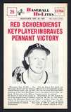 1960 Nu Card Hi Lites #025 Red Schoendienst Braves EX-MT 515451