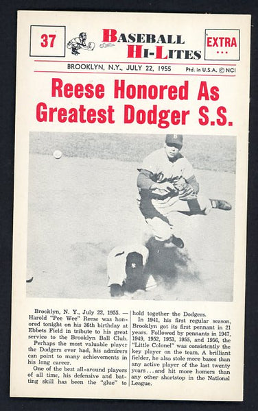 1960 Nu Card Hi Lites #037 Pee Wee Reese Dodgers NR-MT 515461