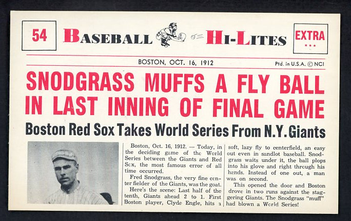 1960 Nu Card Hi Lites #054 Fred Snodgrass Giants NR-MT 515472