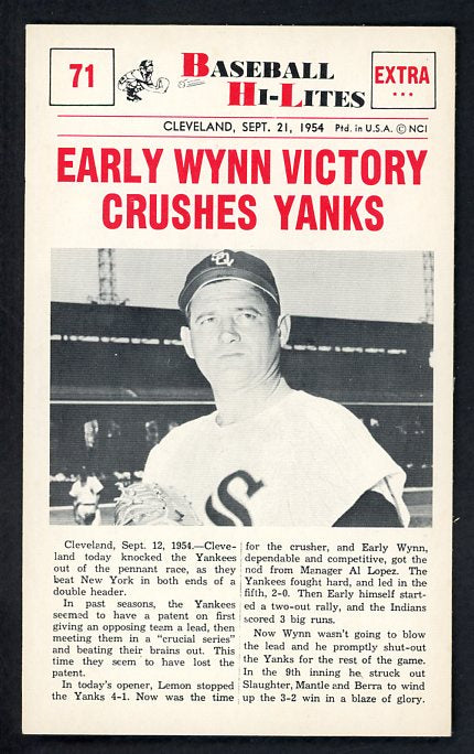 1960 Nu Card Hi Lites #071 Early Wynn White Sox EX-MT 515488