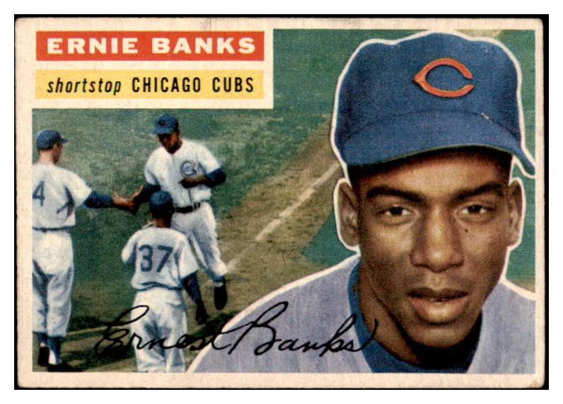 1956 Topps Baseball #015 Ernie Banks Cubs VG-EX Gray 515569