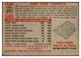 1956 Topps Baseball #251 New York Yankees Team Good 515572