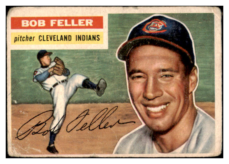 1956 Topps Baseball #200 Bob Feller Indians Fair 515576