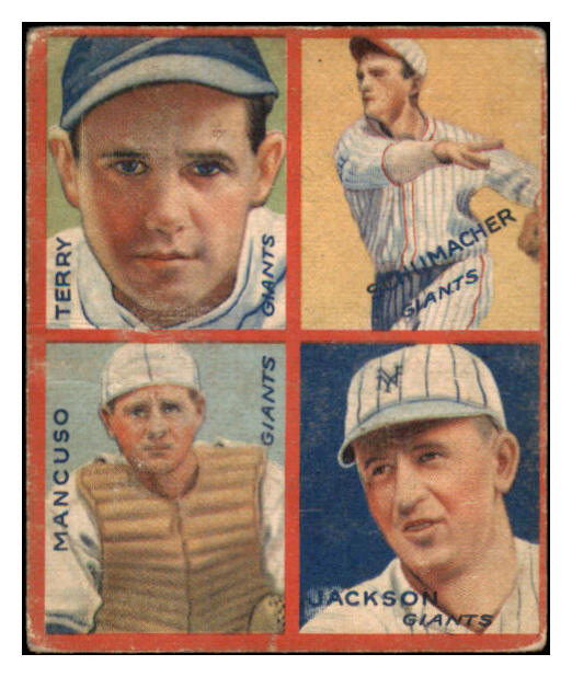 1935 Goudey #003B Bill Terry Travis Jackson VG 515650