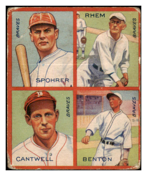 1935 Goudey #009L Spohrer Rhem Cantwell Benton GD-VG 515655