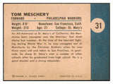 1961 Fleer Basketball #031 Tom Meschery Warriors NR-MT 515759