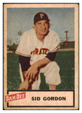 1954 Dan Dee Sid Gordon Pirates VG-EX 515801