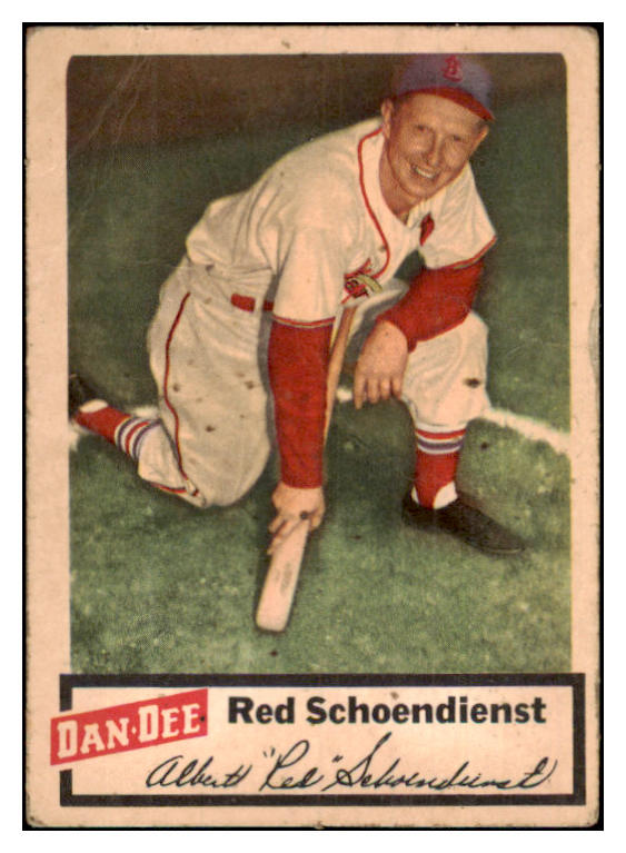 1954 Dan Dee Red Schoendienst Cardinals GD-VG 515812