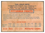 1954 Dan Dee Paul Smith Pirates VG 515813