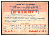 1954 Dan Dee Frank Thomas Pirates VG 515817