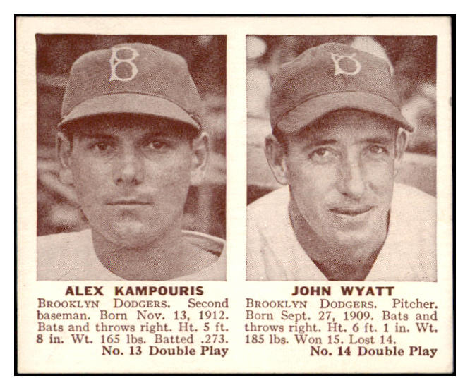 1941 Double Play #013/14 Alex Kampouris John Wyatt EX+/EX-MT 515858