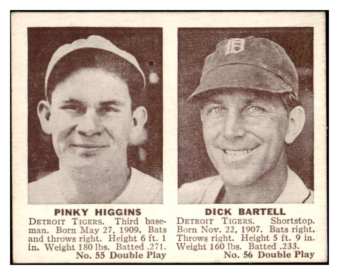 1941 Double Play #055/56 Pinky Higgins Dick Bartell EX-MT 515874