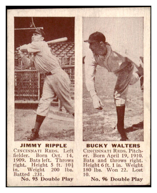 1941 Double Play #095/96 Jimmy Ripple Bucky Walters VG-EX 515884