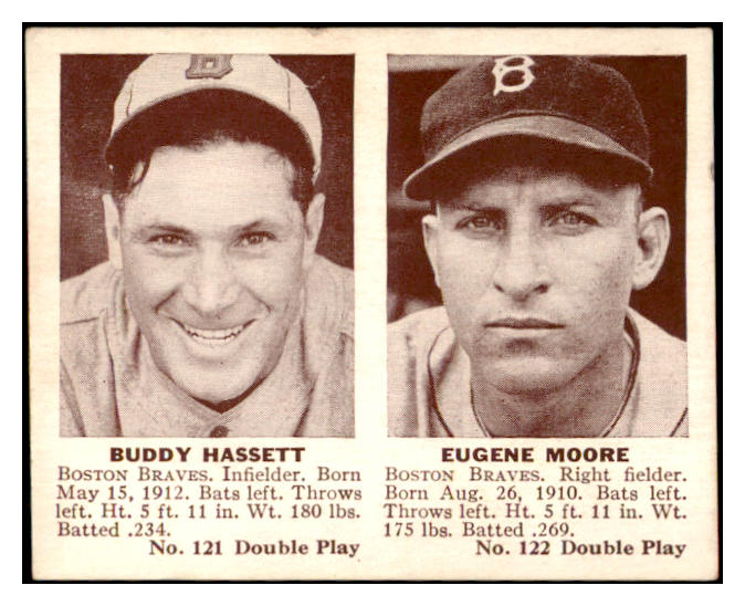 1941 Double Play #121/122 Buddy Hassett Gene Moore EX-MT 515889