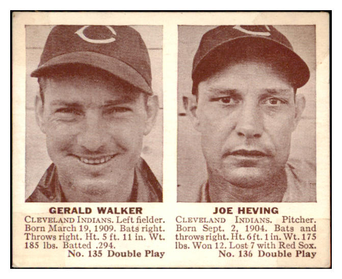 1941 Double Play #135/136 Gerald Walker Joe Heving EX+/EX-MT 515895