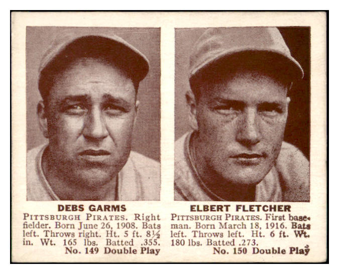 1941 Double Play #149/150 Debs Garms Elbie Fletcher EX+/EX-MT 515901