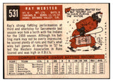 1959 Topps Baseball #531 Ray Webster Indians EX 515911