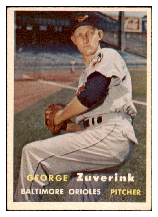 1957 Topps Baseball #011 George Zuverink Orioles EX-MT 516142