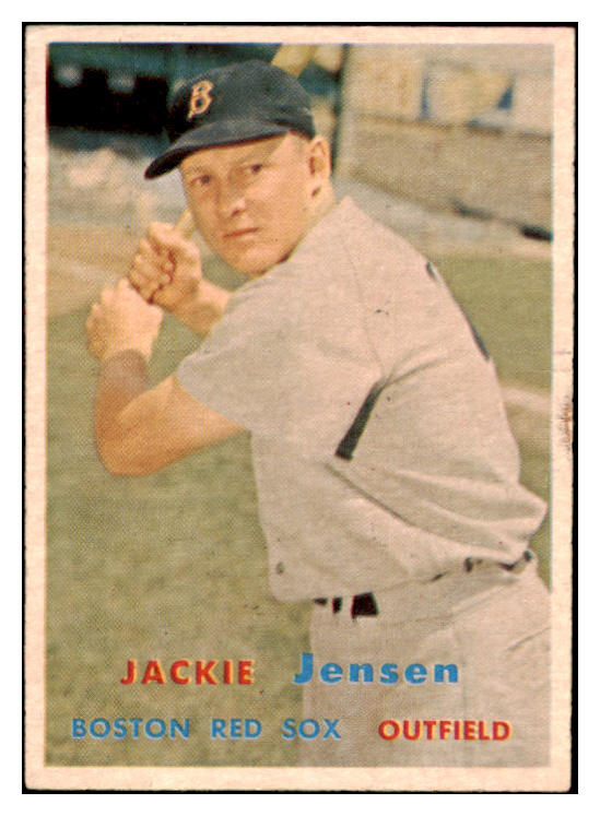 1957 Topps Baseball #220 Jackie Jensen Red Sox EX-MT 516154