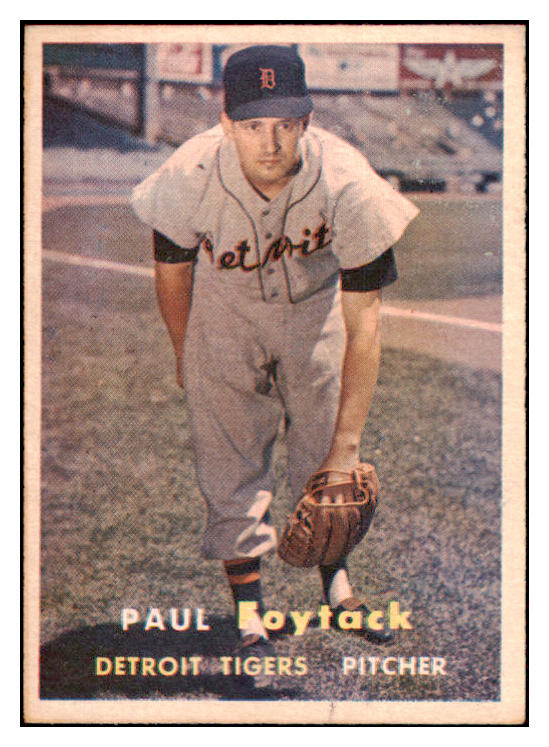 1957 Topps Baseball #077 Paul Foytack Tigers EX-MT 516198