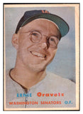 1957 Topps Baseball #179 Ernie Oravetz Senators EX-MT 516205