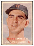 1957 Topps Baseball #211 Camilo Pascual Senators EX-MT 516232