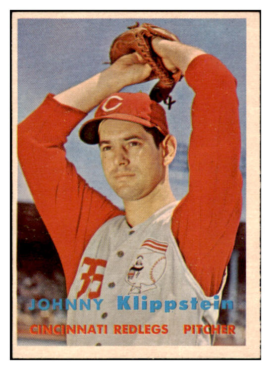 1957 Topps Baseball #296 Johnny Klippstein Reds EX-MT 516241