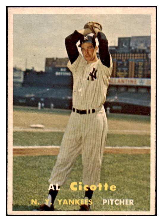 1957 Topps Baseball #398 Al Cicotte Yankees EX-MT 516251