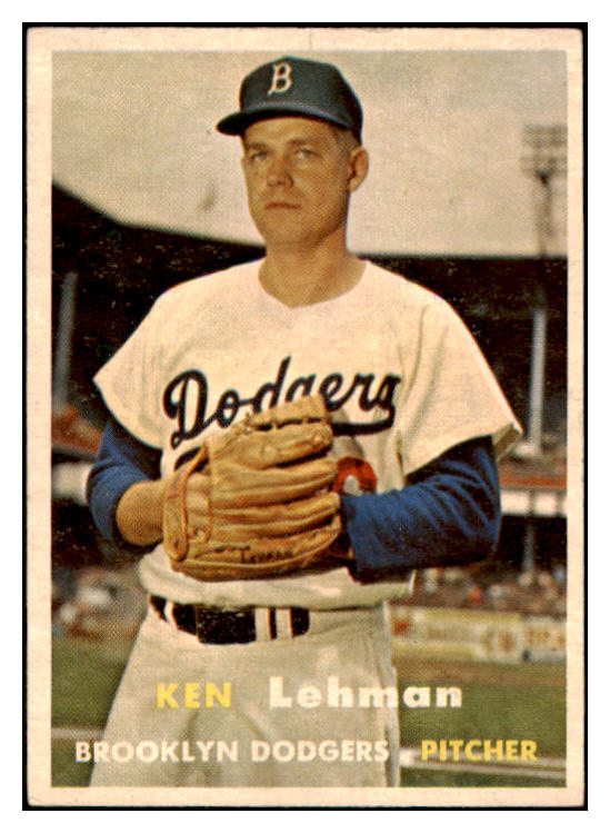 1957 Topps Baseball #366 Ken Lehman Dodgers EX-MT 516264