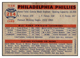 1957 Topps Baseball #214 Philadelphia Phillies Team EX-MT 516289