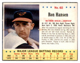 1963 Jello #060 Ron Hansen Orioles VG 516341