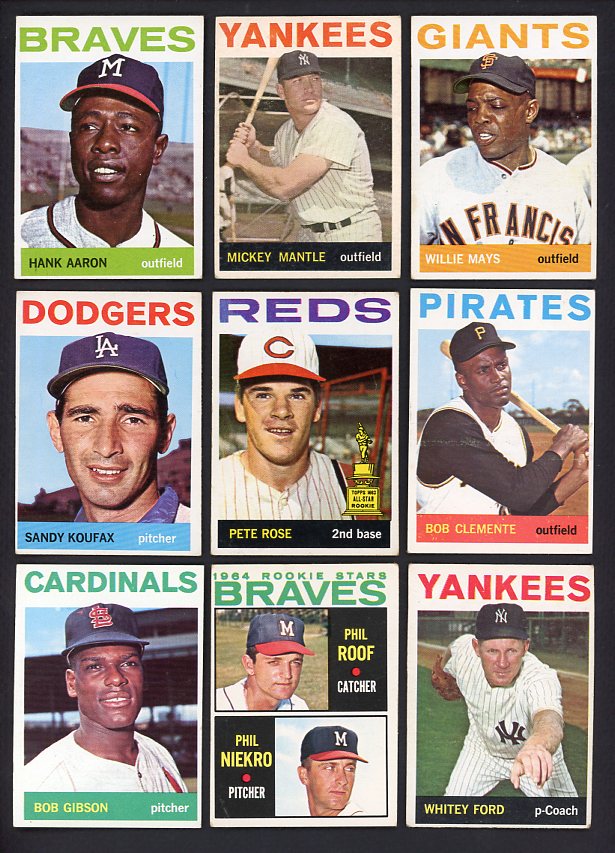 1964 Topps Baseball Complete Set EX+/EX-MT Mantle Palmer Aaron 516355