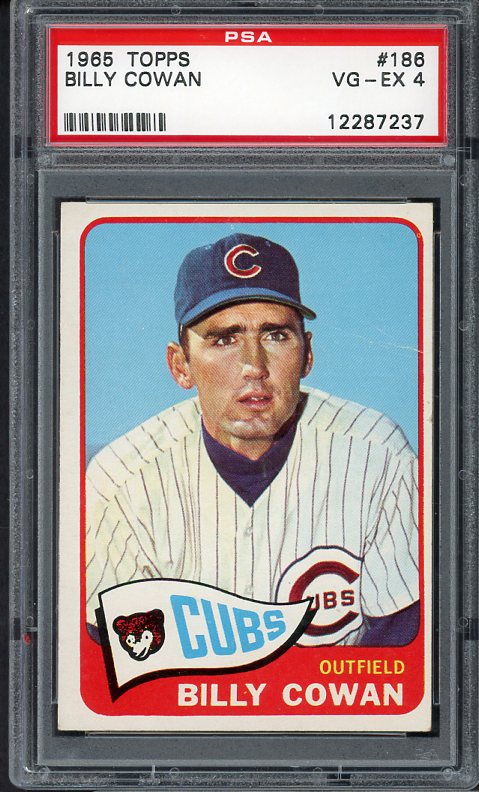 1965 Topps Baseball #186 Billy Cowan Cubs PSA 4 VG-EX 516367