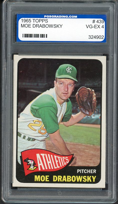 1965 Topps Baseball #439 Moe Drabowsky A's PGS 4 VG-EX 516420