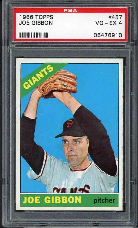 1966 Topps Baseball #457 Joe Gibbon Giants PSA 4 VG-EX 516441